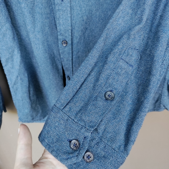 Men's Royal Robbins 100% Cotton Long Sleeve Button Up Shirt Blue - Picture 8 of 11